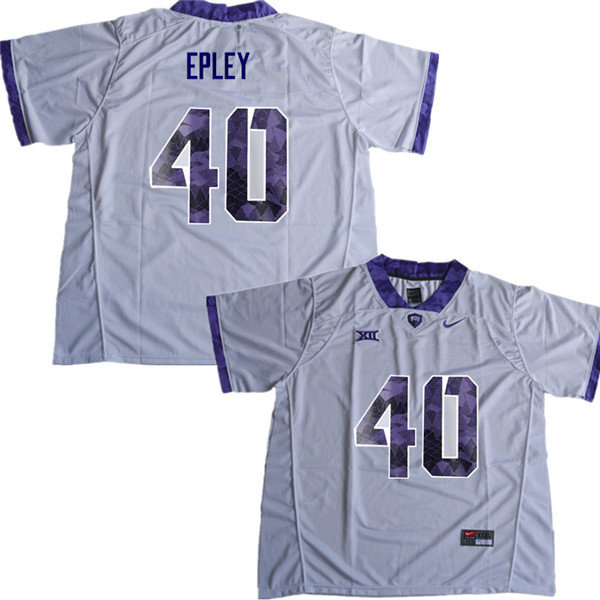 Men #40 Michael Epley TCU Horned Frogs College Football Jerseys Sale-White - Click Image to Close